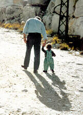 Artist with his grandson